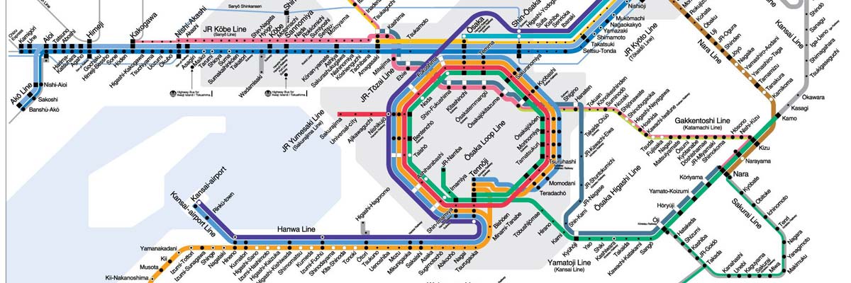 Osaka Underground Rail Map